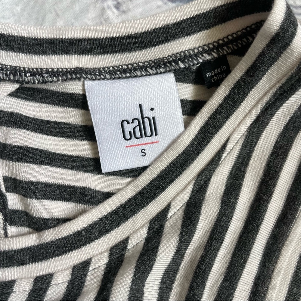 CAbi White & Grey Stripe Tank Top - Picture 4 of 4
